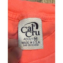 Cal Cru Florida T-Shirt Unisex Medium Coral Pink Adult Embroidered Shells