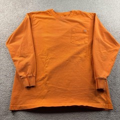 Dickies Men’s Long Sleeve Heavyweight Pocket T-Shirt Orange Size Large Workwear