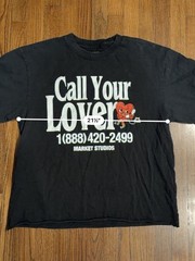 Market Studios Call Your Lover TShirt Black Men’s Large Boxy Skater Brand