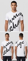 $50 ARMANI EXCHANGE White Black SCRIPT Short Sleeve Slim Fit Designer T-shirt