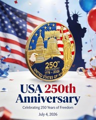 250 Anniversary USA Gift Set 250th Anniversary Socks Challenge Coins Card Tur…