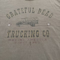 Vintage Liquid Blue Grateful Dead Trucking Co Brown Tee T-Shirt Size XL