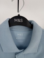 M&S Men’s Ultimate Polo Shirts Size S 3Pcs Bundle Regular Fit Light Blue New