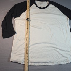 True Classic Baeball style 3/4 Sleeve Black Sleeves White Body XL Extra Large