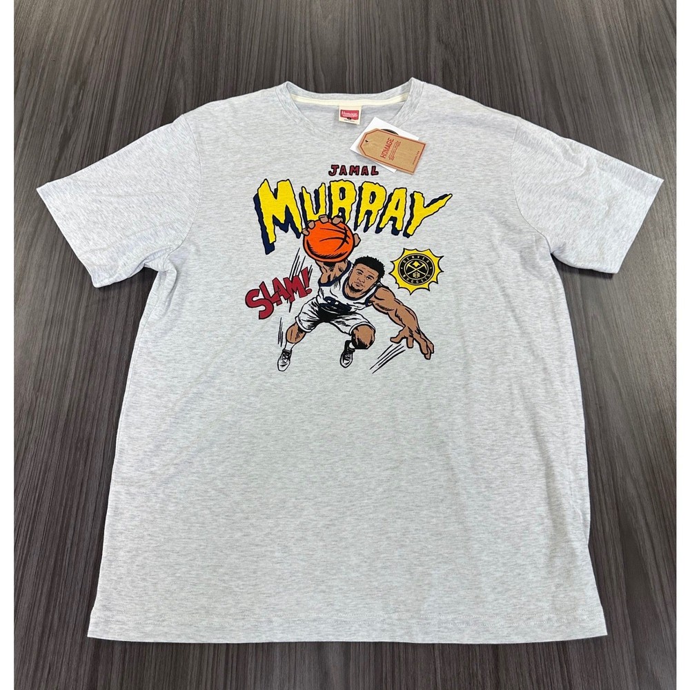 Homage Jamal Murray Denver Nuggets Slam Graphic T-Shirt Mens Large Gray NBPA