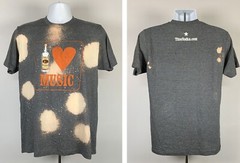 Tito’s Vodka Heart I Love Music T Shirt Mens Large Poly cotton Blend Spotted