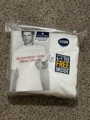 Stafford T Shirts Heavyweight 100% Cotton Crew Necks 4+1 Bonus 5 Pack Medium NEW