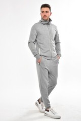 All Saints Mens Zip Thru Funnel Neck Designer Cardigan Sweatshirt Sweater Jacket