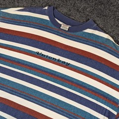 Unionbay Vintage Striped T-Shirt Mens One Size Blue Red White Cotton Made in USA