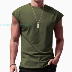 Mens Sleeveless T-Shirts Workout Tank Tops Cut Off Shirts Gym Summer Casual Tee