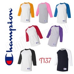 Champion Men’s Adult Raglan Baseball T-Shirt 3/4 sleeves T-137