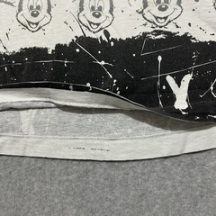 Vintage Disney Mickey Mouse Shirt Mens One Size Gray All Over Graphic Print 90s