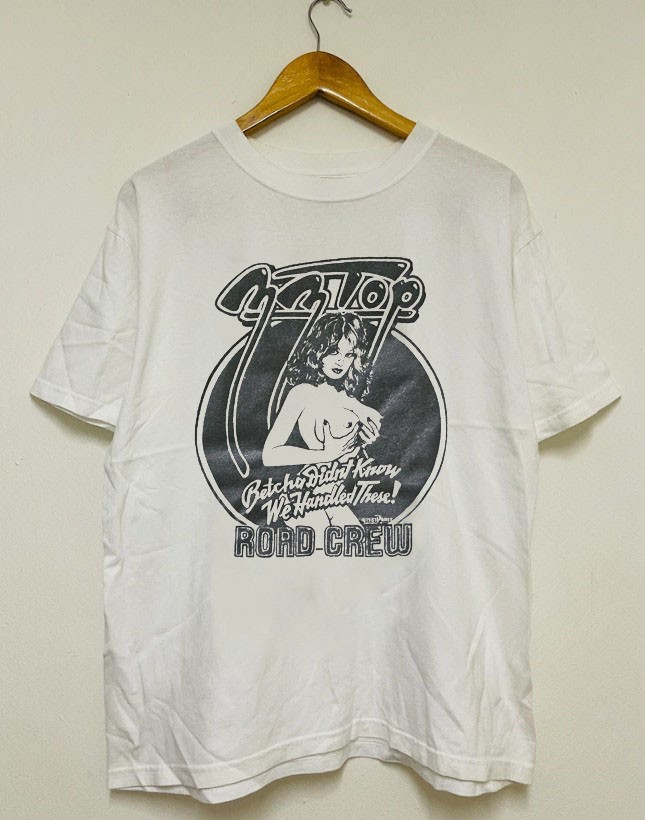 ZZ Top rock band t-shirt white Road Crew classic style QT2210