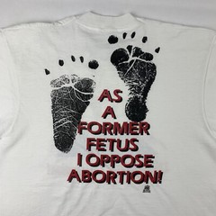 VTG 90s Life Beings At Conception Pro-Choice T-Shirt Adult Medium Child Abortion