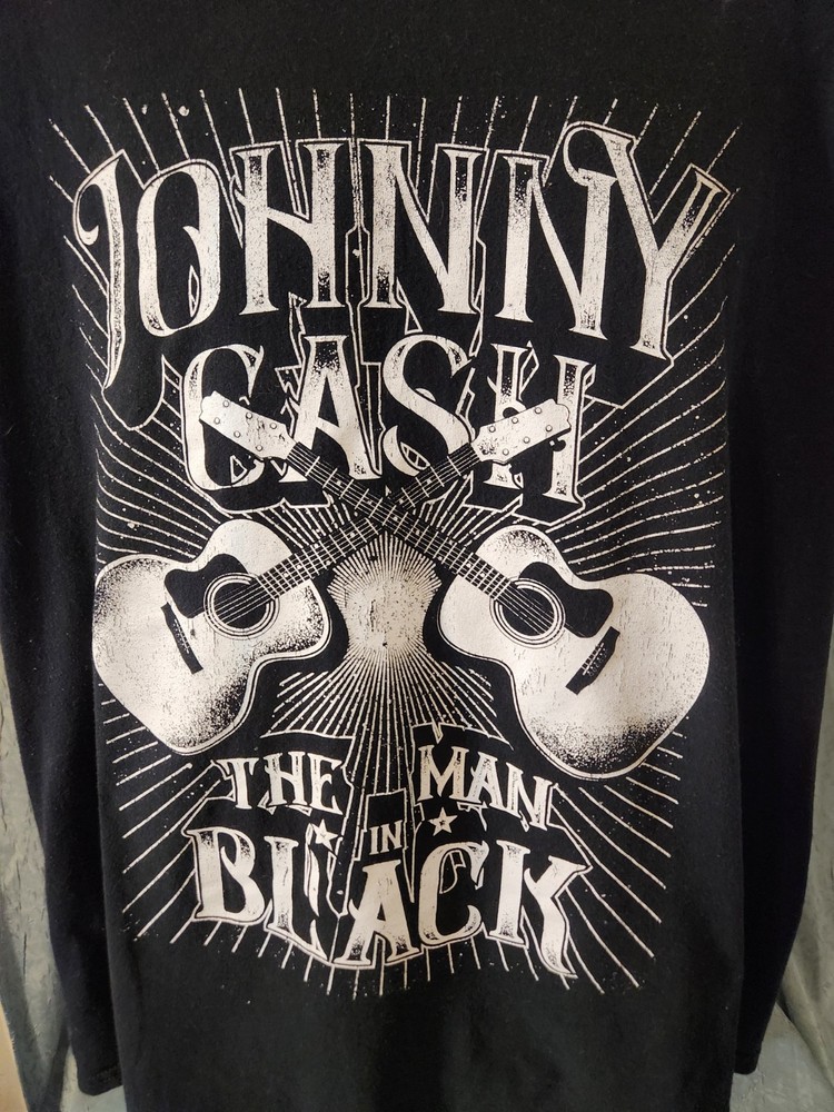 Johnny Cash Mens Black T Shirt 2XL The Man in Black