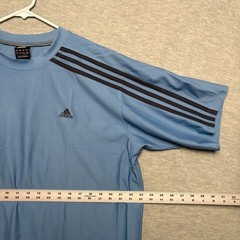 Vintage Adidas Climacool 3 Stripe Blue Athletic Training Gym shirt Large