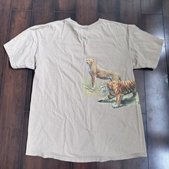 Vintage Big Cats T Shirt Lion Tiger Cheetah Puma Men’s Sz Xl Made USA Double Sde