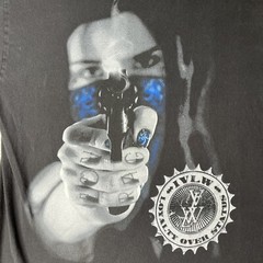IV Letter Word Black Short Sleeve T-shirt AOP Adult L Cotton