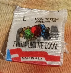 Peace Time Tie-Dye TShirt L Single Stitch Cotton T Shirt Stains 1990 Fruit Loom