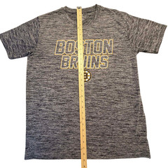 Boston Bruins NHL T-Shirt Large Gray Heather Logo Graphic Hockey Fan Tee (B029)