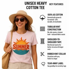 Summer Vibes T-Shirt Unisex Cotton Tee for Beach, Travel & Sunshine Fun