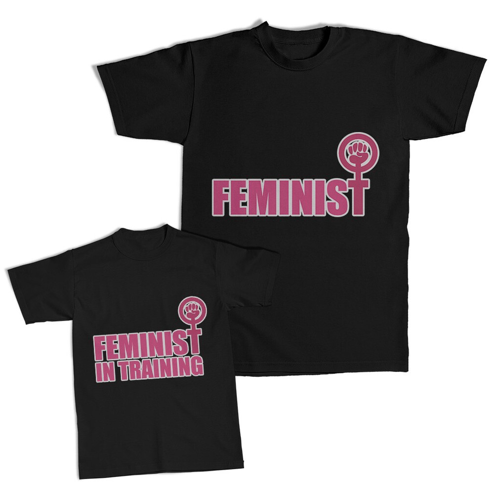 Dad and Son Matching Outfits Clothes Feminist Female Symbol – in Training Female
