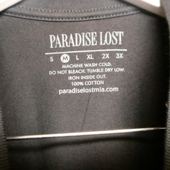 Paradise Lost Logo Yellow/White/Black Puff Print Black Tee Size Medium