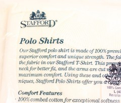 Stafford Polo Men’s L 42-44 Heavyweight 3 Pack Crew Neck White NOS Vintage