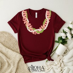Hawaiian Lei Shirt – Plumeria & Pikake Floral Tee
