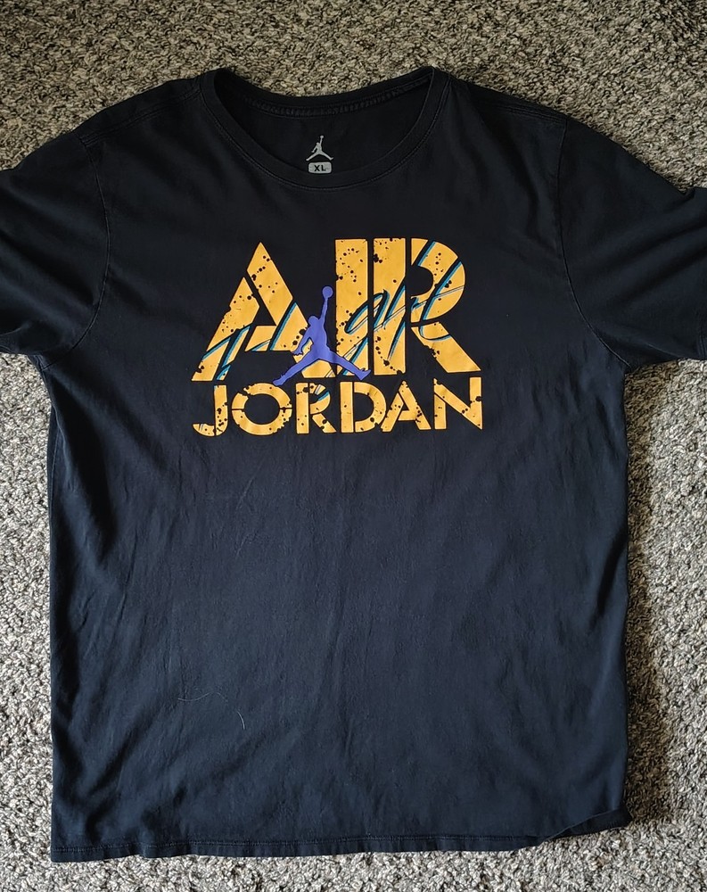 Jordan Air Jordan Jumpman Logo Graphic Print Black Crew Neck Tee Mens XL