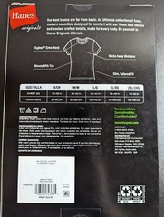 Mens Hanes Crew Slim Fit T-Shirts Originals Neck Stretch Ultimate 2-Pack Size L