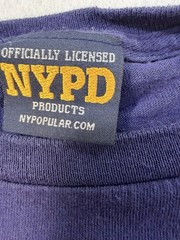 NYPD Long Sleeve Shirt Mens Med Navy Blue Cotton NYC Police Department Graphic