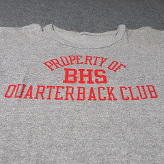 Vintage Football Quarterback Shirt Mens Medium Gray 80s BHS High School Sports