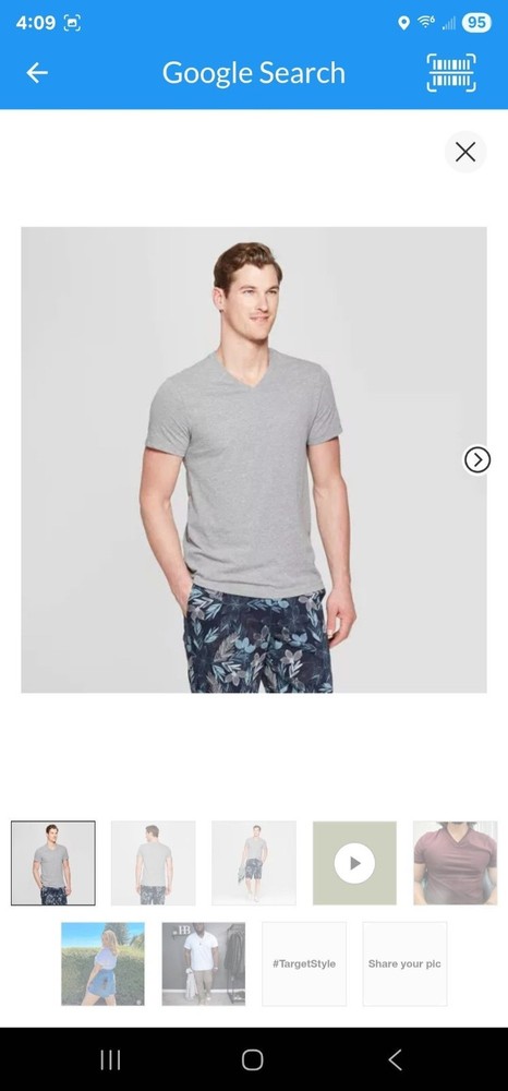 2 Pack Goodfellow & Co Men’s Medium Every Wear Gray Short Sleeve V Neck T-Shirt