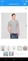 2 Pack Goodfellow & Co Men’s Medium Every Wear Gray Short Sleeve V Neck T-Shirt