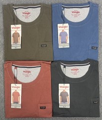 Wrangler Big & Tall Men’s Pocket Tee Blue Gray Red OR Brown XLT, XXLT or 3XL NWT