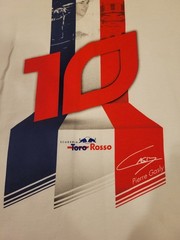 Pierre Gasly #10 Formula 1 Toro Rosso White Short Sleeve Shirt For Men Size M