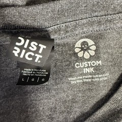 DISTRICT Mighty Trains Band Shirt Mens L Gray Long Sleeve Custom Ink Graphic Tee
