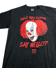 IT The Movie Arent You Gonna Say Hello Pennywise Black T-Shirt Men’s Large
