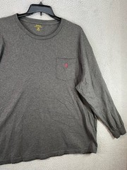 Polo Ralph Lauren Shirt Mens 2XB Big Gray Long Sleeve T Shirt Sweatshirt Pocket