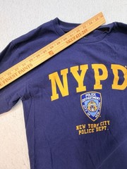 NYPD Long Sleeve Shirt Mens Med Navy Blue Cotton NYC Police Department Graphic