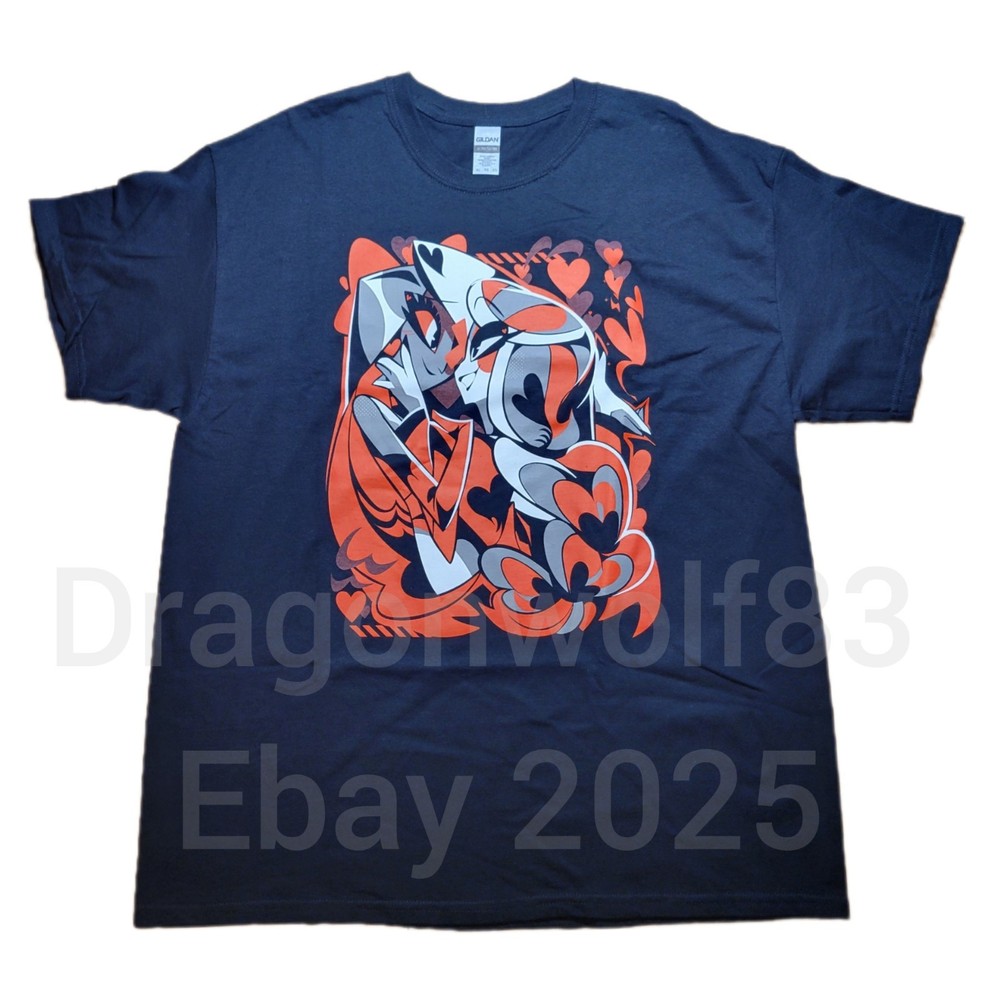 Hazbin Hotel Valentine’s 2023 Charlie + Vaggie XL Black Shirt Vivziepop