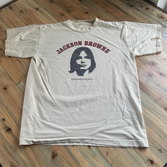 Vintage 80s Jackson Browne Los Angeles California Yellow T-Shirt Size L