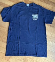Vintage Dicks Last Resort Myrtle Beach Restaurant Navy Blue Graphic Shirt Sz Med