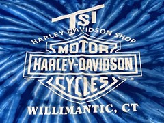 Vintage Harley Davidson Shirt Size Large Blue Tie Dye. Willimantic, CT.