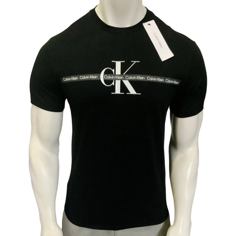MSRP $54.99 NWT CALVIN KLEIN MEN’S BLACK CREW NECK SHORT SLEEVE T-SHIRT SIZE S L
