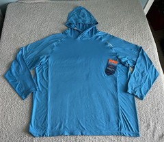 Habit Hooded Shirt Men’s 2XL Blue Hooded Performance Wicking UPF Stretch *Flaw