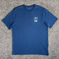 Travis Mathew T-Shirt Men XL X-Large Blue Return Ticket Graphic Golf Soft NWT