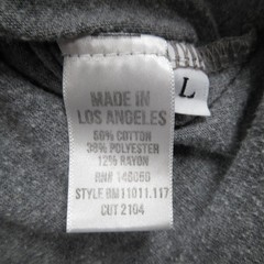 Buck Mason Slub Shirt Mens Large Gray Tri-Blend Crewneck Soft Tee Curved Hem