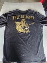 True Religion Solid Gold Buddha Tee Black S/S T-shirt Men’s Size Large NWT